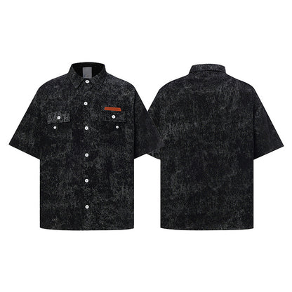 UNIKCOSA NoirFit Mens Cotton Short Sleeve Collar Shirt 💫