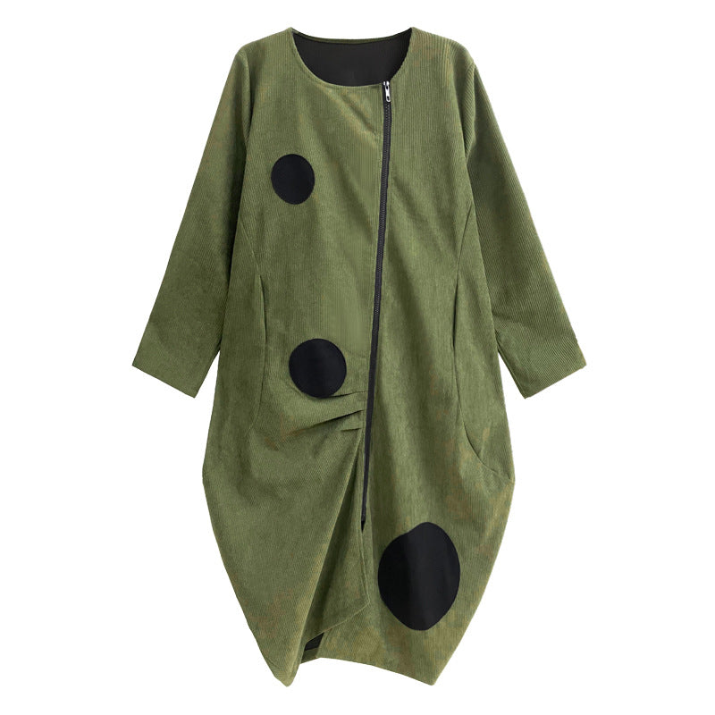 UNIKCOSA Velora Korean Oversize Zipper Splice Dress Coat 💫