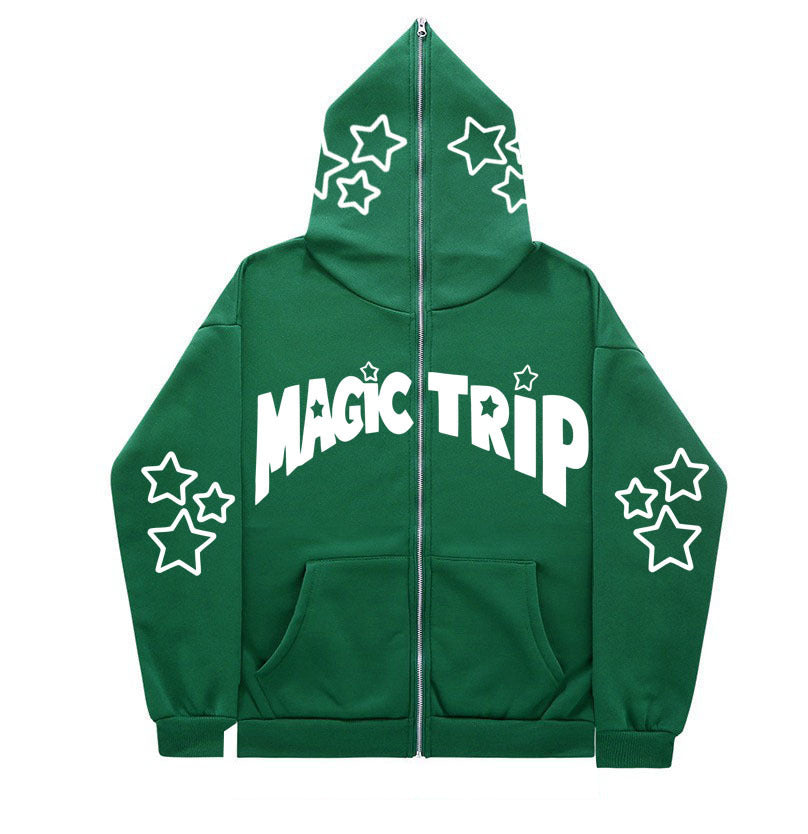 UNIKCOSA NoirFit Full Face Zipper Hoodie XingX Wool Lined 💫