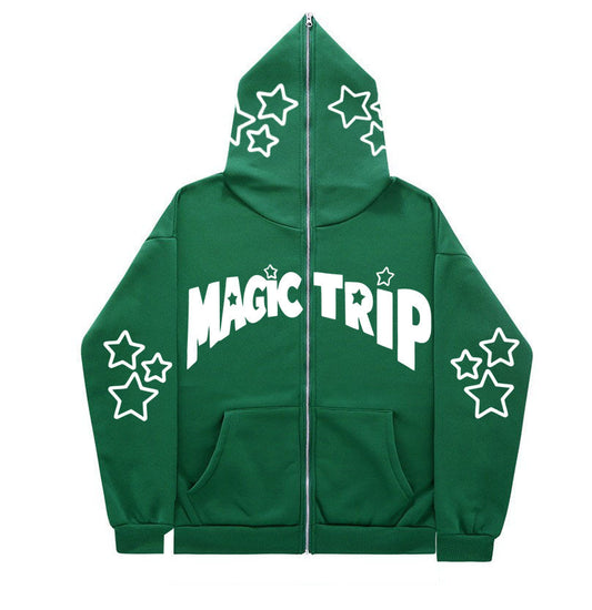 UNIKCOSA NoirFit Full Face Zipper Hoodie XingX Wool Lined 💫