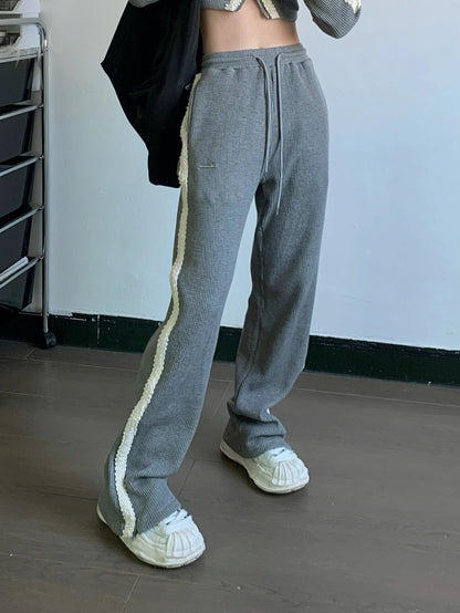 UNIKCOSA Velora High-Waist Wide-Leg Cotton Pants Grey 🌆