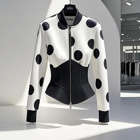 UNIKCOSA Velora Chanel Style Top Blouse With White Dots 💫