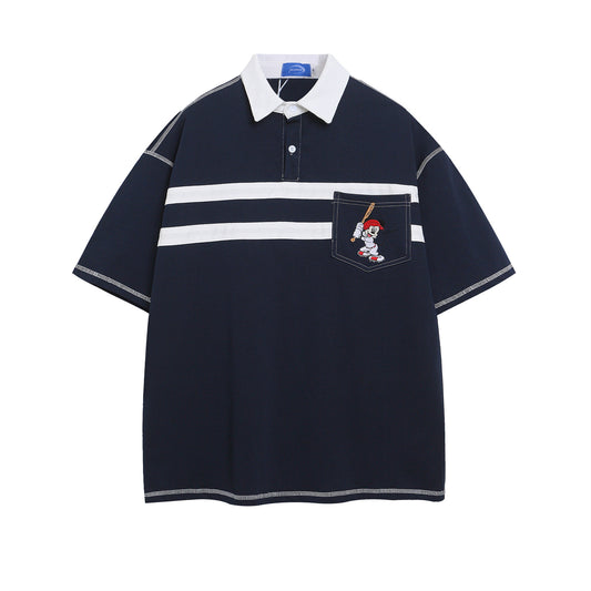 UNIKCOSA Velora Colorblock Embroidered Collar Tee Mens 💫