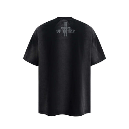 UNIKCOSA UrbanSoul Retro Cross LetterPrint Tee Unisex 💫