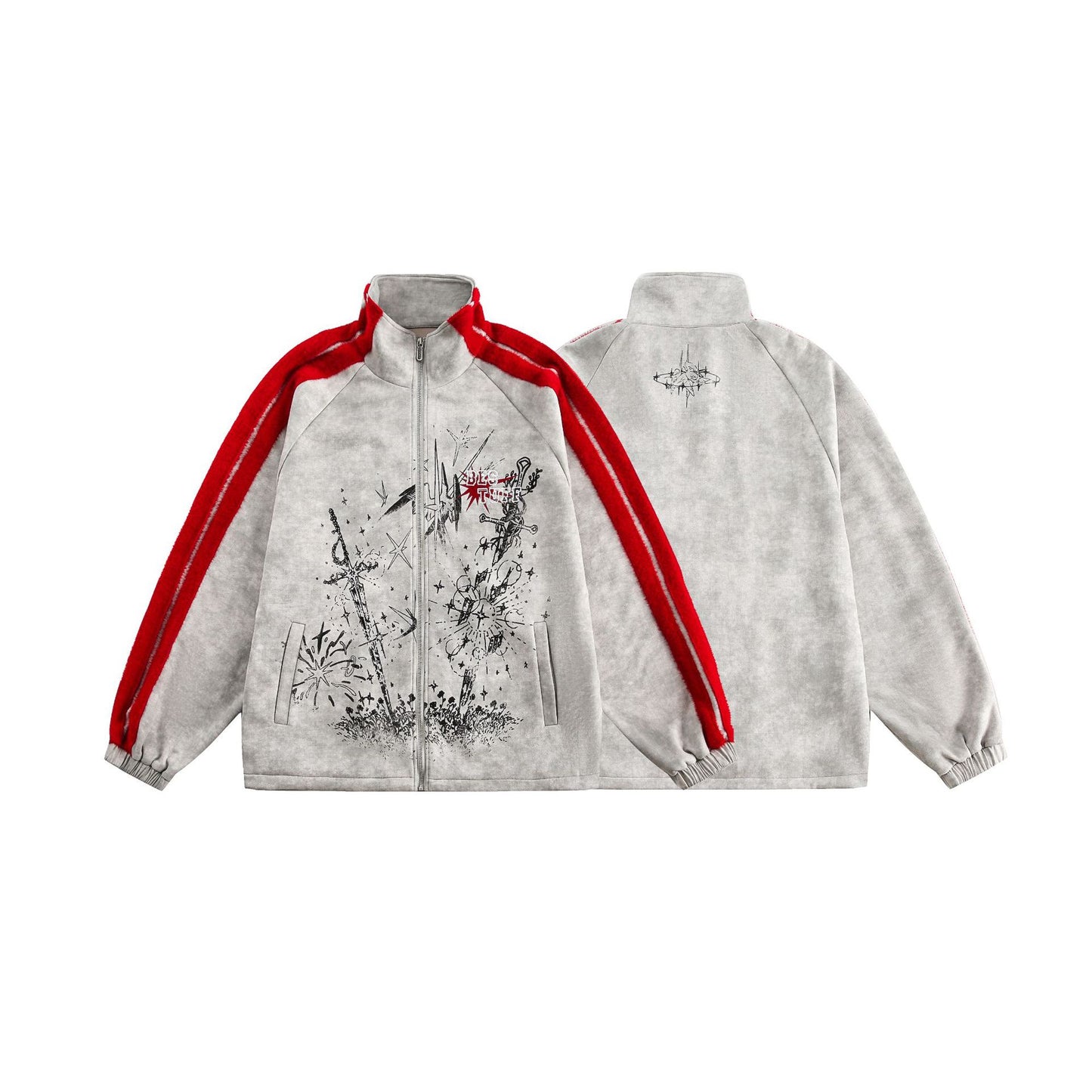 UNIKCOSA NoirFit Street Style Spliced Design Sports Jacket 💫