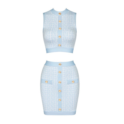 UNIKCOSA LuxeEase Two-Piece Set Jacquard Stand Collar 💫