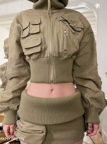 UNIKCOSA LuxeEase Two-Piece Set Crop Top Miniskirt 💫