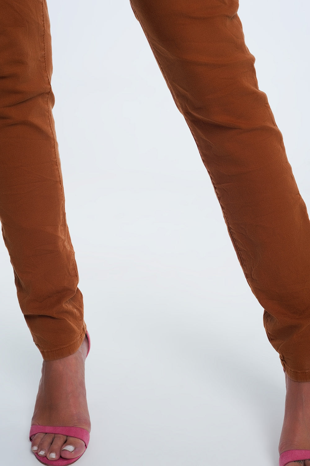Drop crotch skinny jean in Orange