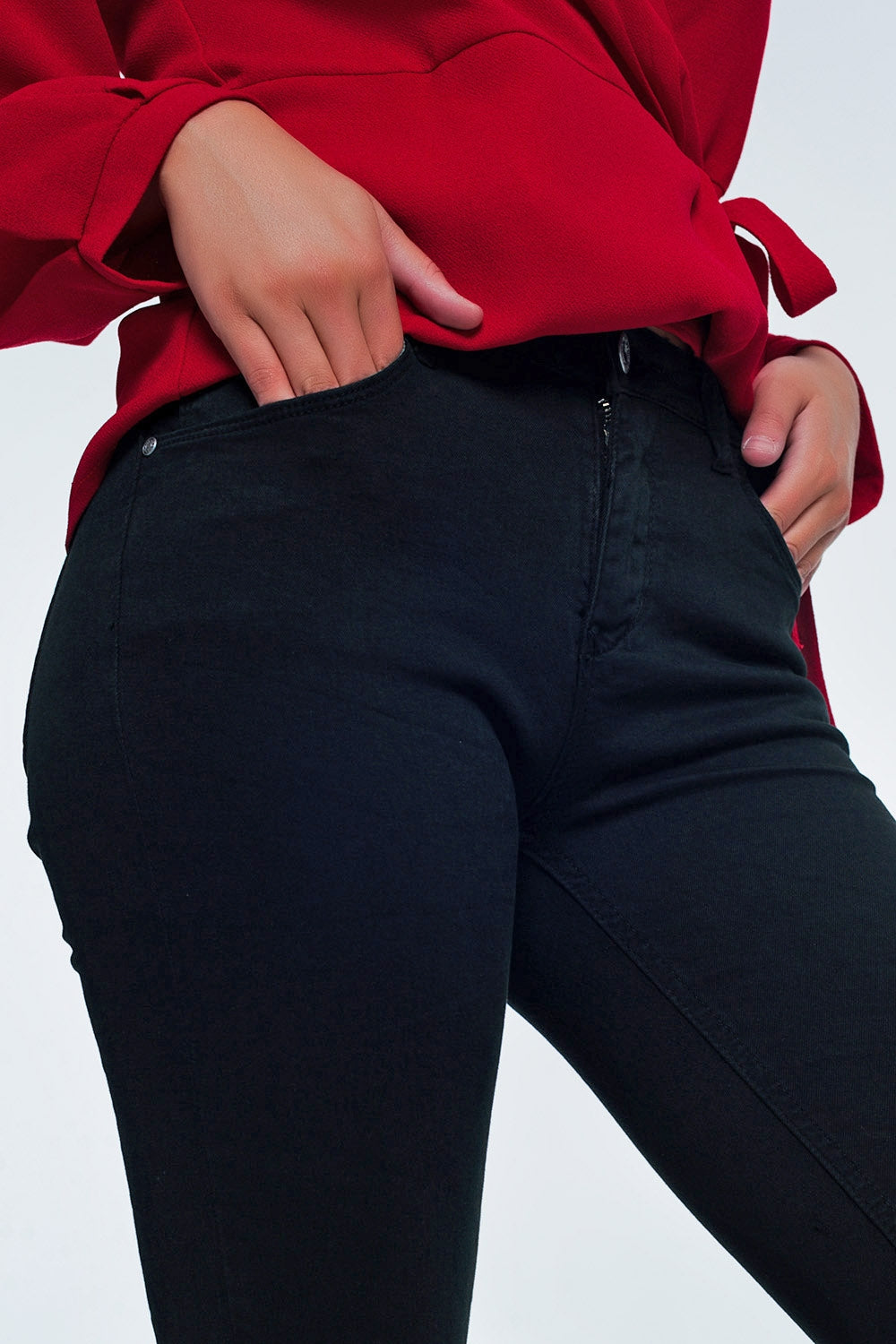 High waist skinny jeans in black