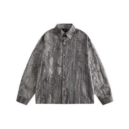 UNIKCOSA UrbanSoul Printed Loose Fitting Shirt Darkgrey 💫