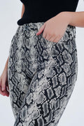 Black pants with snake print