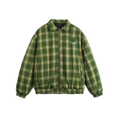 UNIKCOSA UrbanSoul Two-Way Embroidered Plaid Jacket 💫