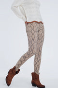Camel coloured pants with pattern