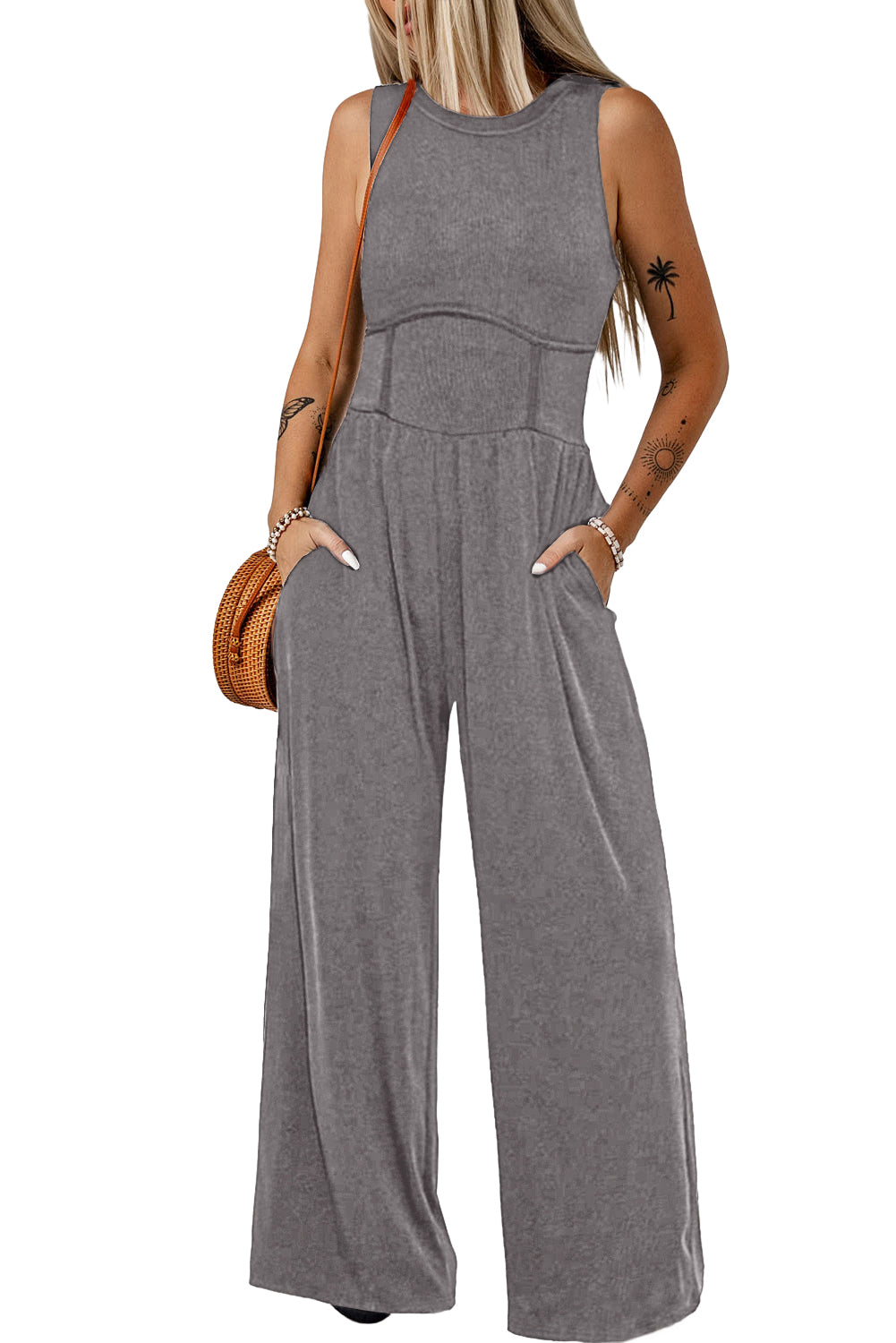 UNIKCOSA Velora Cinched Waist Sleeveless Wide Leg Jumpsuit 💫