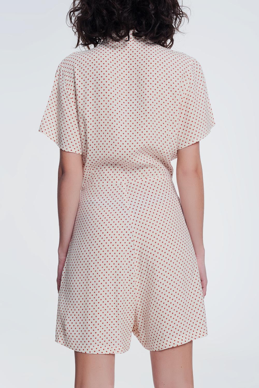 UNIKCOSA button front jumpsuit in beige
