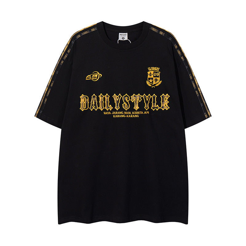 UNIKCOSA RetroMuse Retro Letter Embroidery Tee For Men 💫