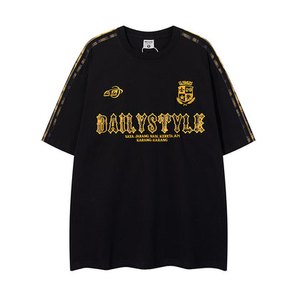 UNIKCOSA RetroMuse Retro Letter Embroidery Tee For Men 💫