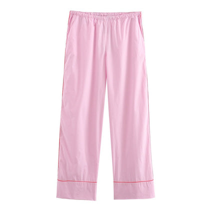 UNIKCOSA LuxeEase Patchwork Pajama Set With Rolling Edge 💫