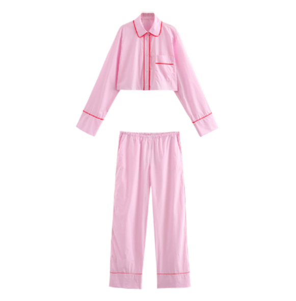 UNIKCOSA LuxeEase Patchwork Pajama Set With Rolling Edge 💫