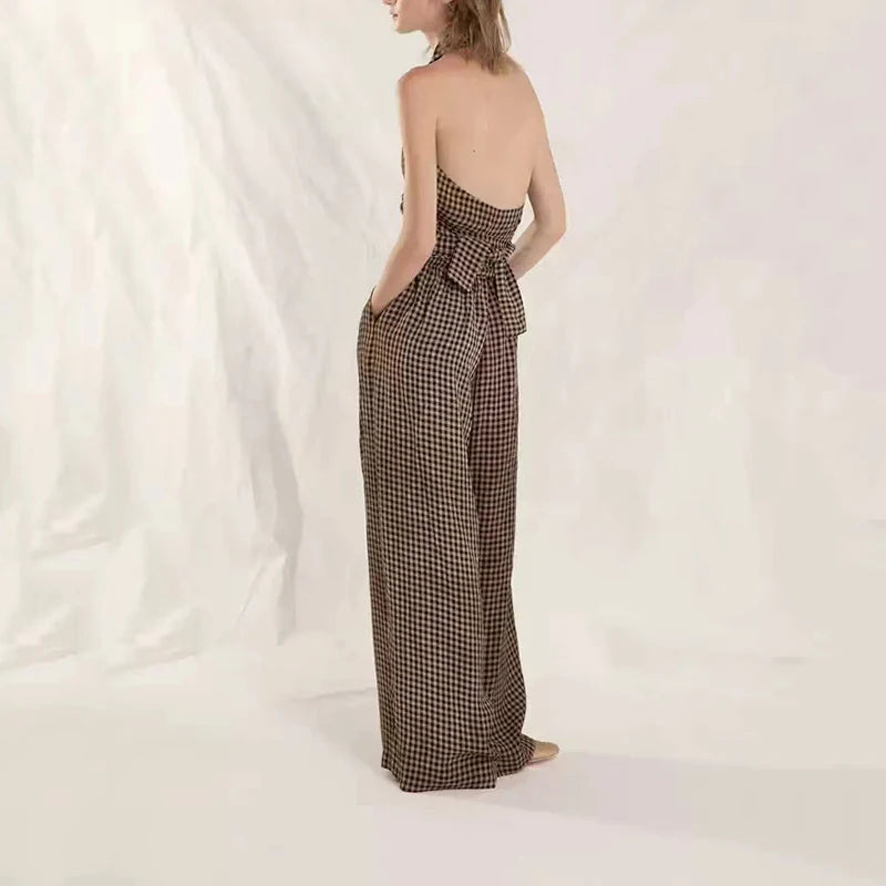 UNIKCOSA Velora Y2K Commuter Wide Leg Plaid Pants 💫