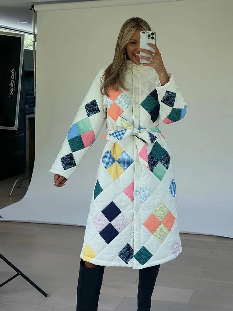 UNIKCOSA DiamondLace Printed Strap Jacket & Pants Set