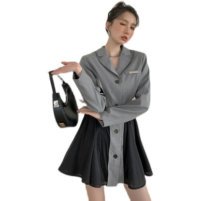 UNIKCOSA LuxeEase Preppy Girly Mesh Stitching Dress Skirt 💫