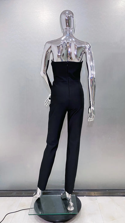 UNIKCOSA LuxeEase Crystal Strapless Bandage Jumpsuit 💫