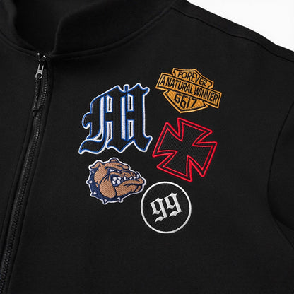 UNIKCOSA NoirFit HeavyStitch Hoodie Embroidered Cardigan 🌆