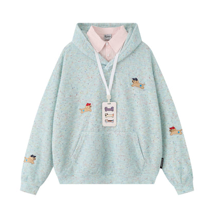 UNIKCOSA RetroMuse Colorful Dog Embroidery Hoodie 💫