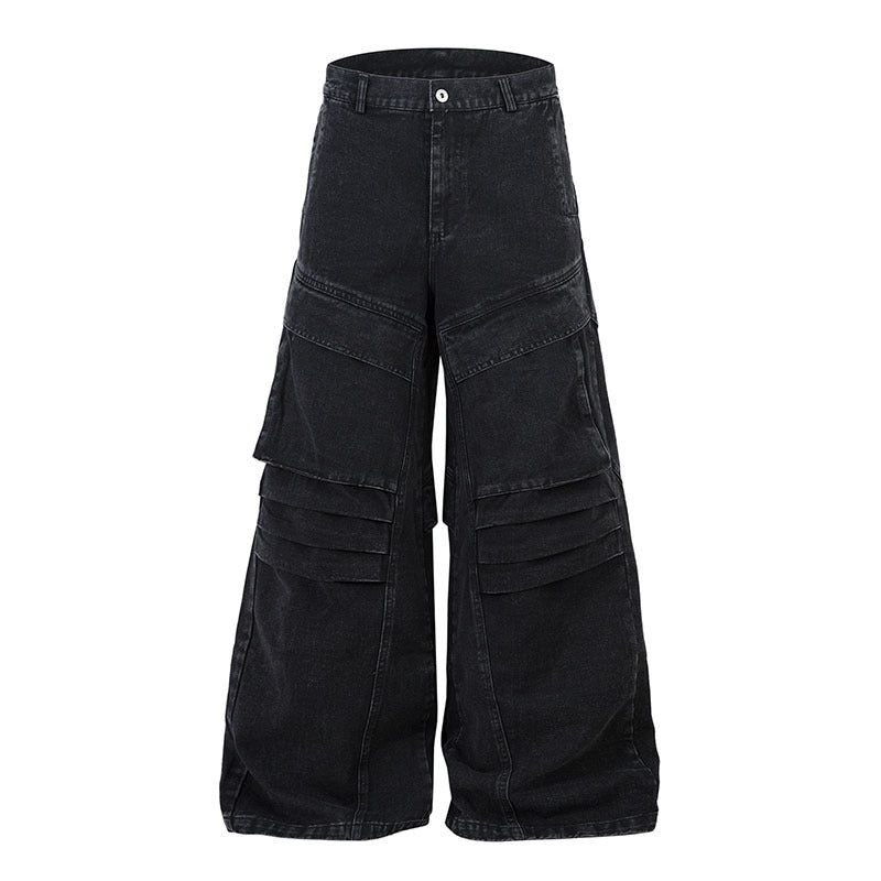 UNIKCOSA NoirFit Heavy Duty Pleated Denim Trousers 💫