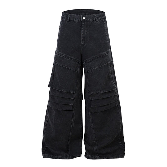 UNIKCOSA NoirFit Heavy Duty Pleated Denim Trousers 💫