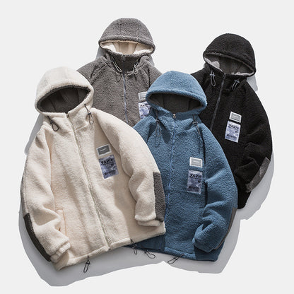 UNIKCOSA NoirFit Men Fleece Lined Winter Coat With Hood 💫