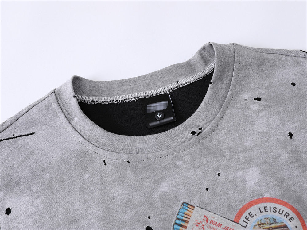 UNIKCOSA UrbanSoul American Style Distressed T Shirt 💫