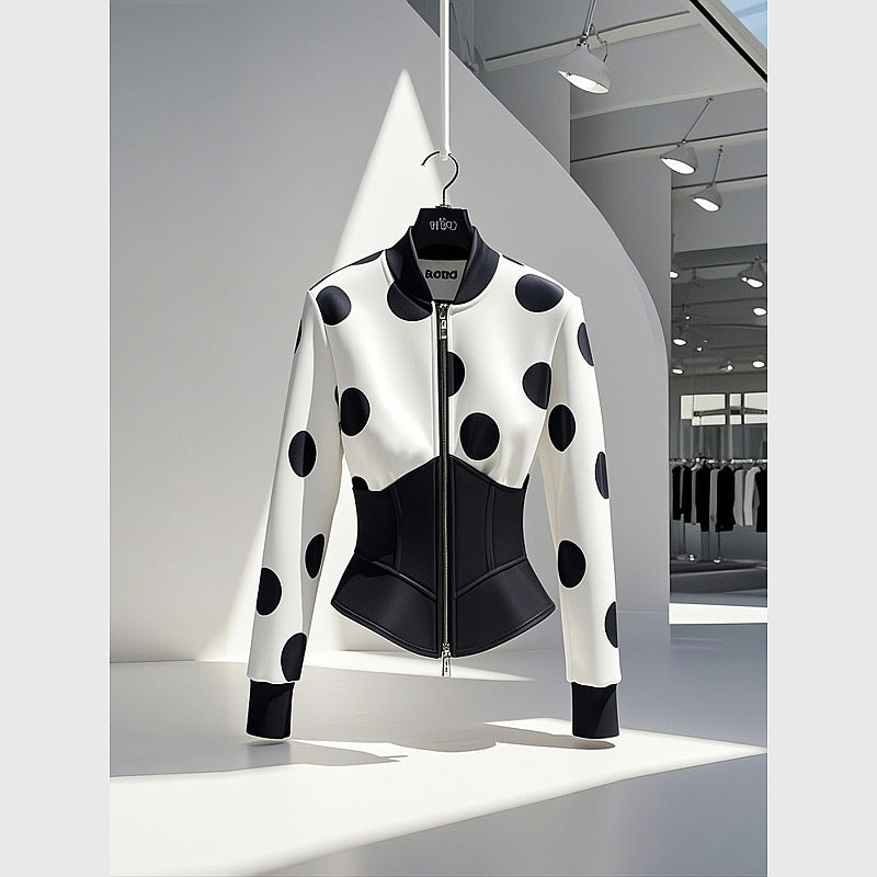 UNIKCOSA Velora Chanel Style Top Blouse With White Dots 💫