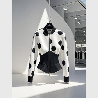 UNIKCOSA Velora Chanel Style Top Blouse With White Dots 💫