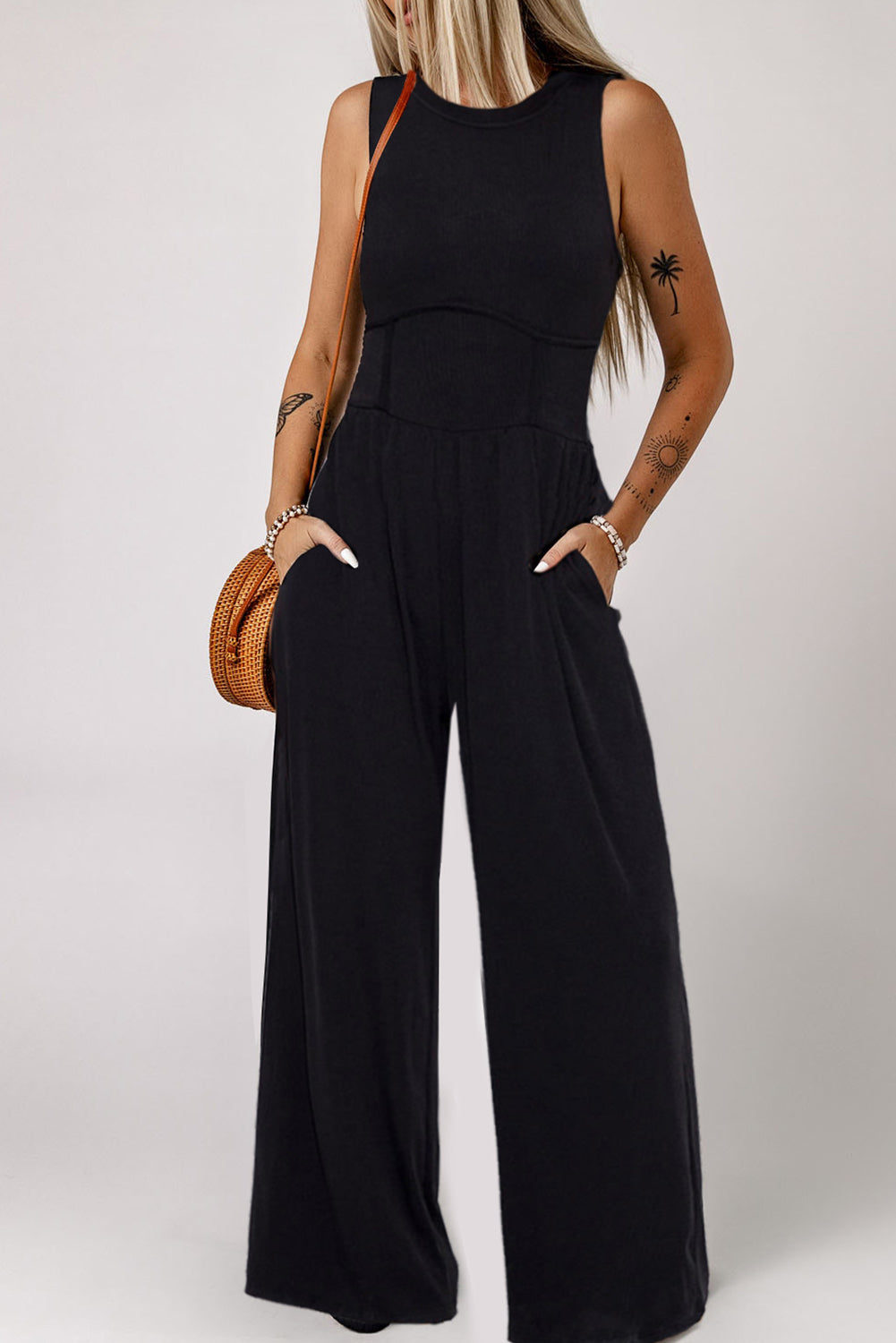 UNIKCOSA Velora Cinched Waist Sleeveless Wide Leg Jumpsuit 💫