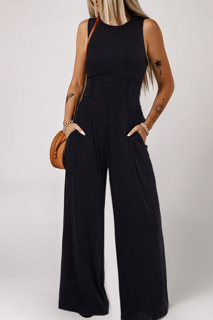 UNIKCOSA Velora Cinched Waist Sleeveless Wide Leg Jumpsuit 💫