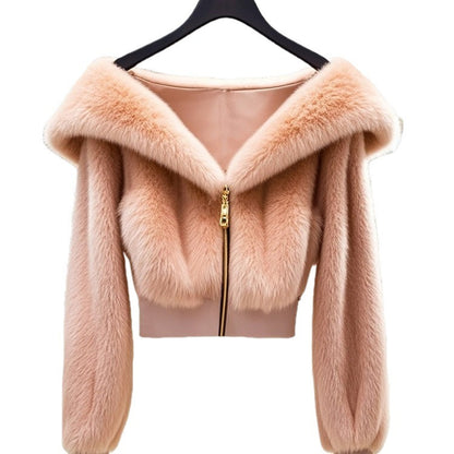 UNIKCOSA Velora Plush Faux Fur Coat Socialite Edition 💫