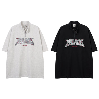 UNIKCOSA UrbanSoul Letter Patchwork Short Sleeve Tee 💫