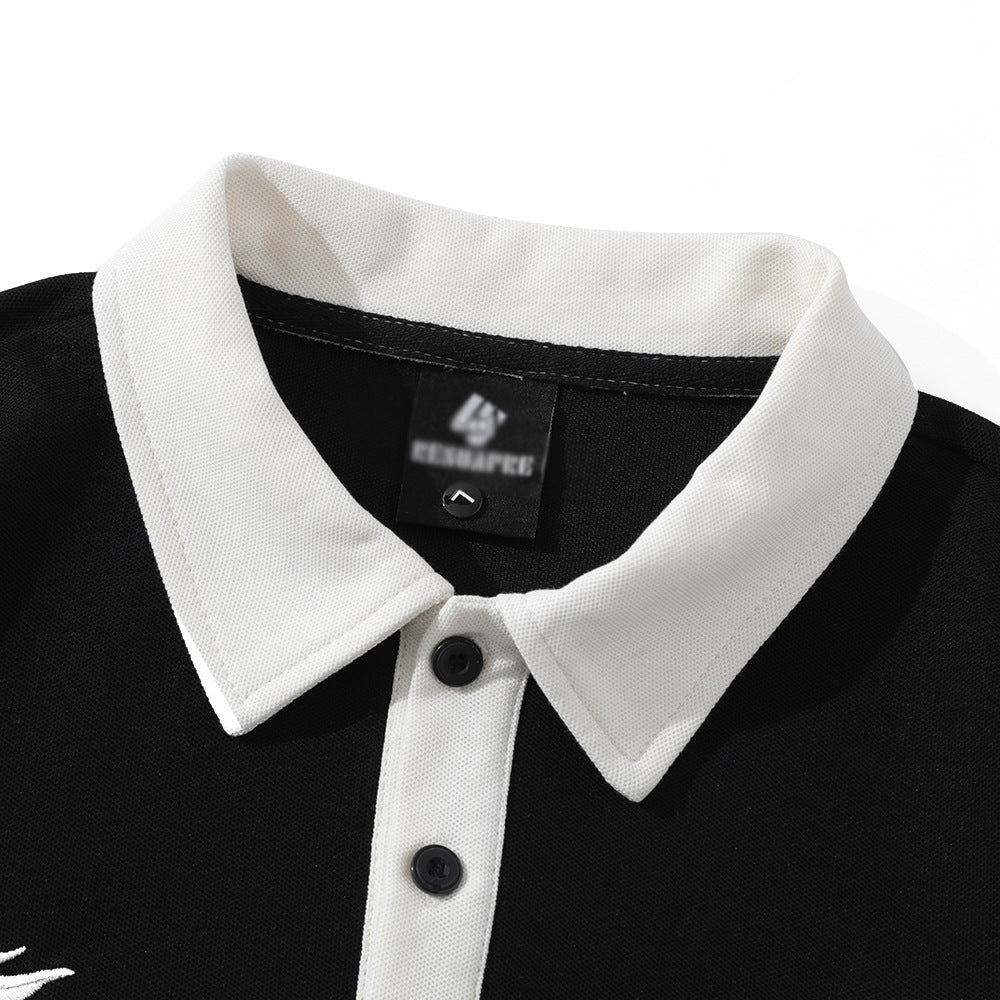 UNIKCOSA UrbanSoul Embroidered Letter Short Sleeve Top 💫