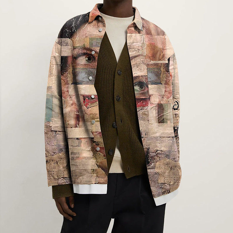 UNIKCOSA UrbanSoul Autumn Printed Lapel Jacket Men's Coat 💫