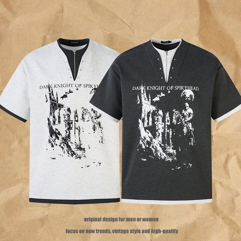 UNIKCOSA Velora Mens Short Sleeve T Shirt V Neck Casual 🌸