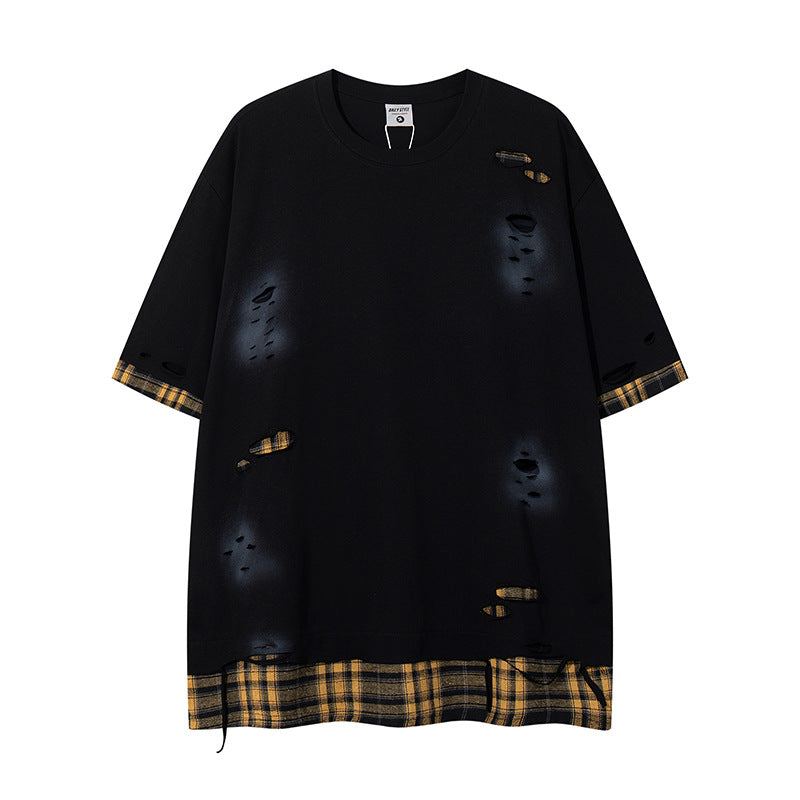 UNIKCOSA UrbanSoul Plaid Short Sleeve T Shirt For Men 💫