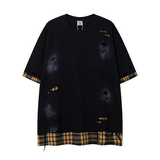 UNIKCOSA UrbanSoul Plaid Short Sleeve T Shirt For Men 💫