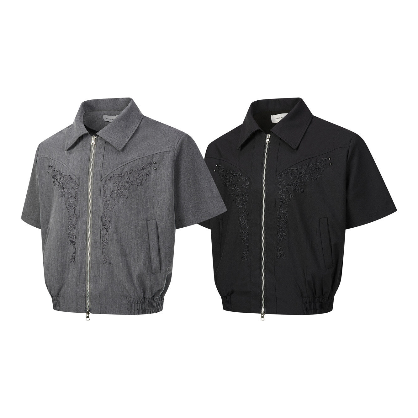 UNIKCOSA NoirFit Embroidered Shirt Jacket Cotton Blend 💫