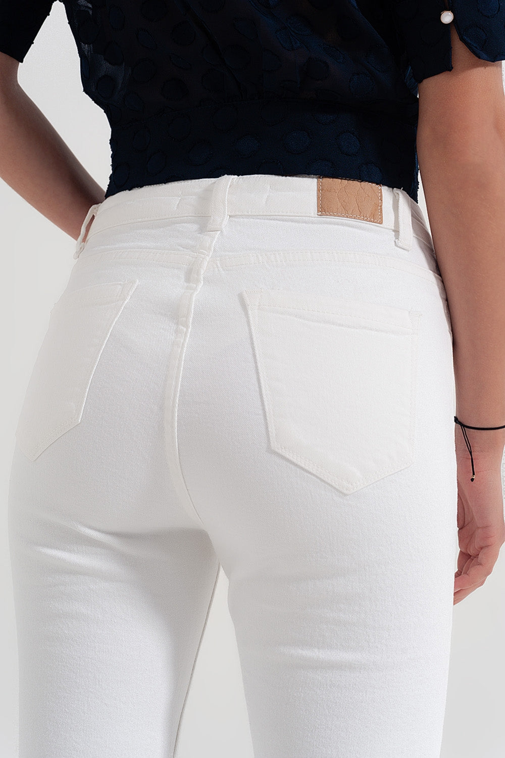 straight Pants in white with wide ankles