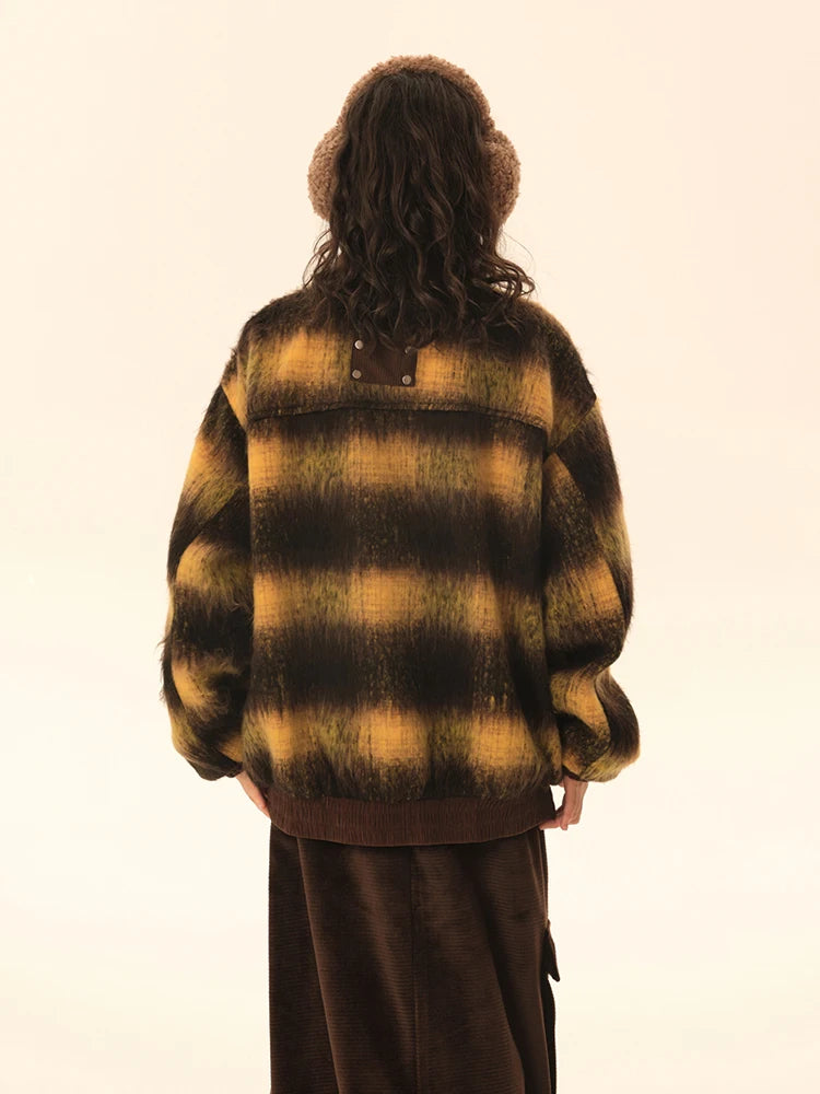 UNIKCOSA UrbanSoul StripeFusion Coat Patchwork Zip Jacket 💫