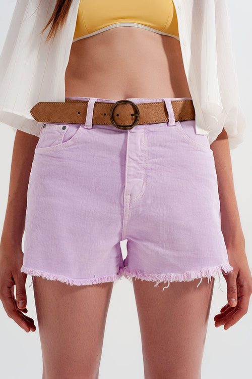 Baggy tomboy short in lilac denim — view 2 of 8