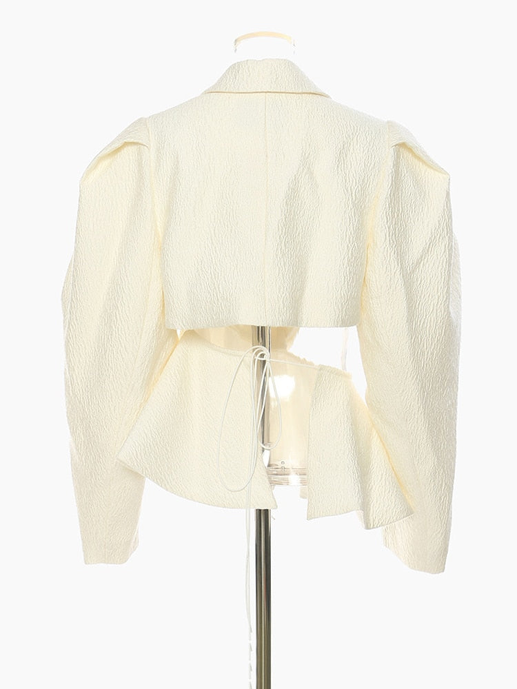 UNIKCOSA SculptLuxe Textured Drawstring Waist Coat Top for Women ⚜️