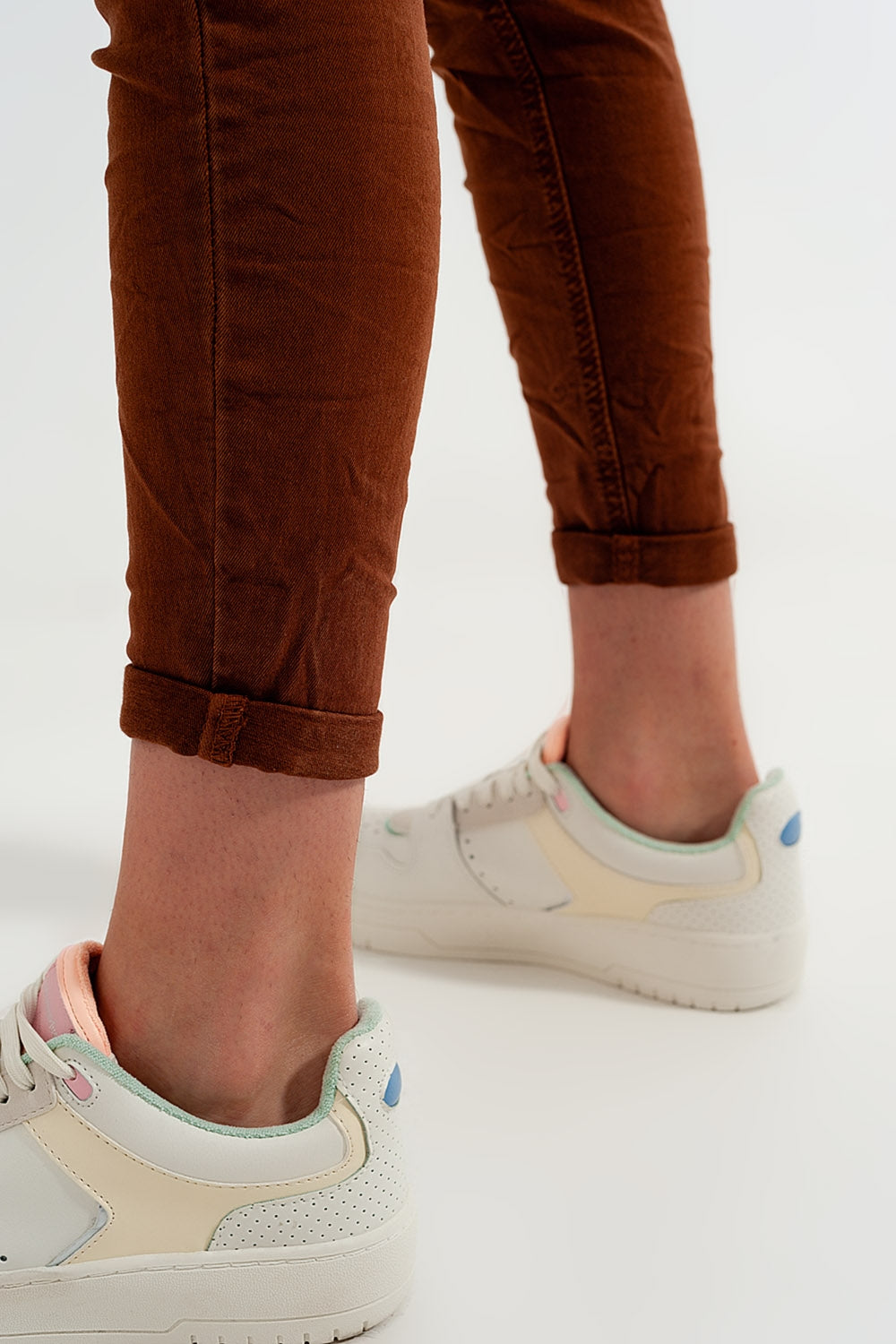 High waisted super skinny pants in camel